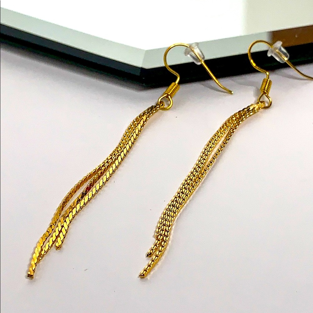 24K Plated Tassel Earrings